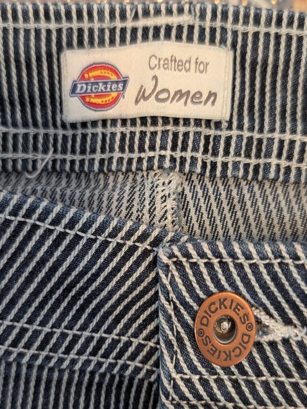 Dickies Hickory Stripe Women's Workwear Relaxed Pants Size 12R - Picture 3 of 16
